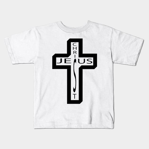 Jesus Christ Cross Kids T-Shirt by jenscreatesart